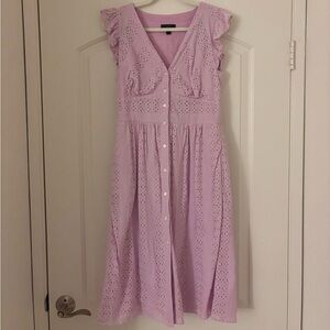 J. Crew Lavender Eyelet Midi Dress